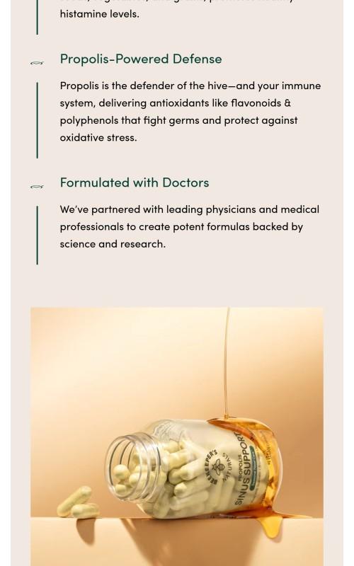 Beekeeper's Naturals Sinus Support - 30 Day Supply