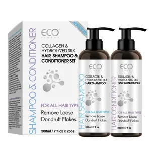 ECO Collagen & Hydrolyzed Silk hair Shampoo and Conditioner Set Scalp Wellness nourishes hair white clarifying black