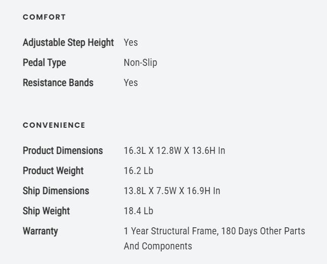 Sunny Health & Fitness Mini Stepper with Resistance Bands, Total Full Body, Home Gym Workout Fitness, Adjustable Resistance & Height, Stabilizer for Balance, Performance Monitor, Compact Portable Home Cardio, Leg/Thigh/Glute Toner, 220 lbs Capacity