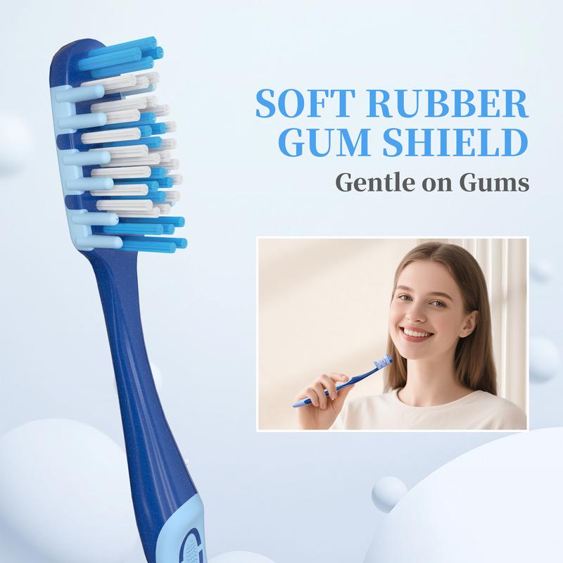 Ceelike Soft Bristle Criss-Cross Toothbrush | Twin Pack, Wave-Shaped Bristles & Ergonomic Handle | Soft Protection