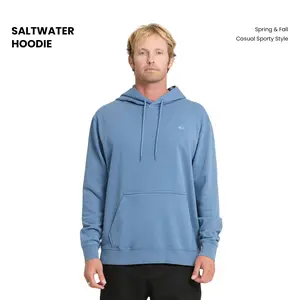 Quiksilver | Saltwater Hoodie | Unisex Brushed-Fleece Mineral-Wash Pullover | Spring/Fall Casual Sport Style | Top