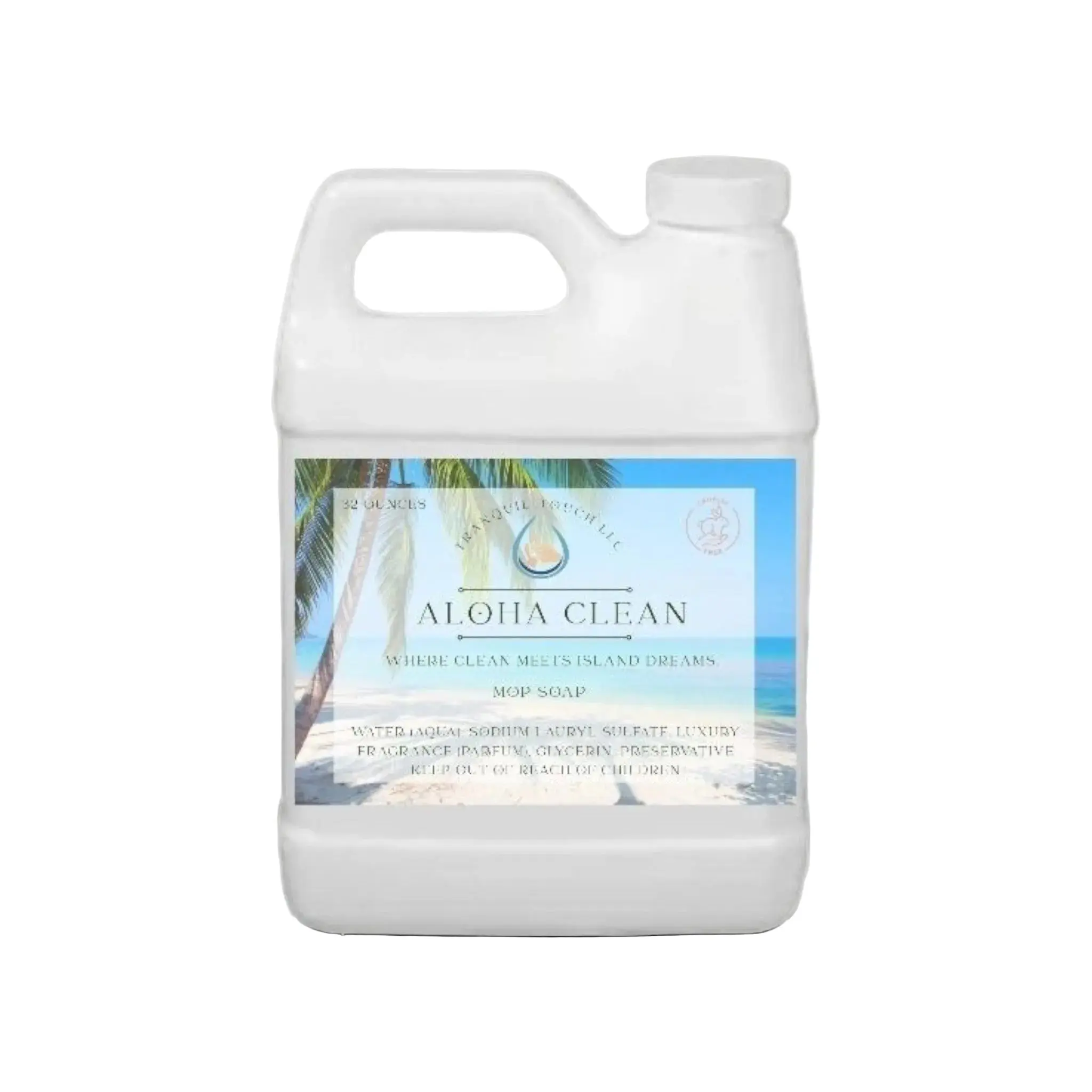Aloha Clean Mop Soap - Coconut-Vanilla Tropical Scented Concentrated Chemical Free Household Floor Cleaner, Strong Foam, Long-Lasting Island Vibes, Bucket-Compatible for Wood Floors