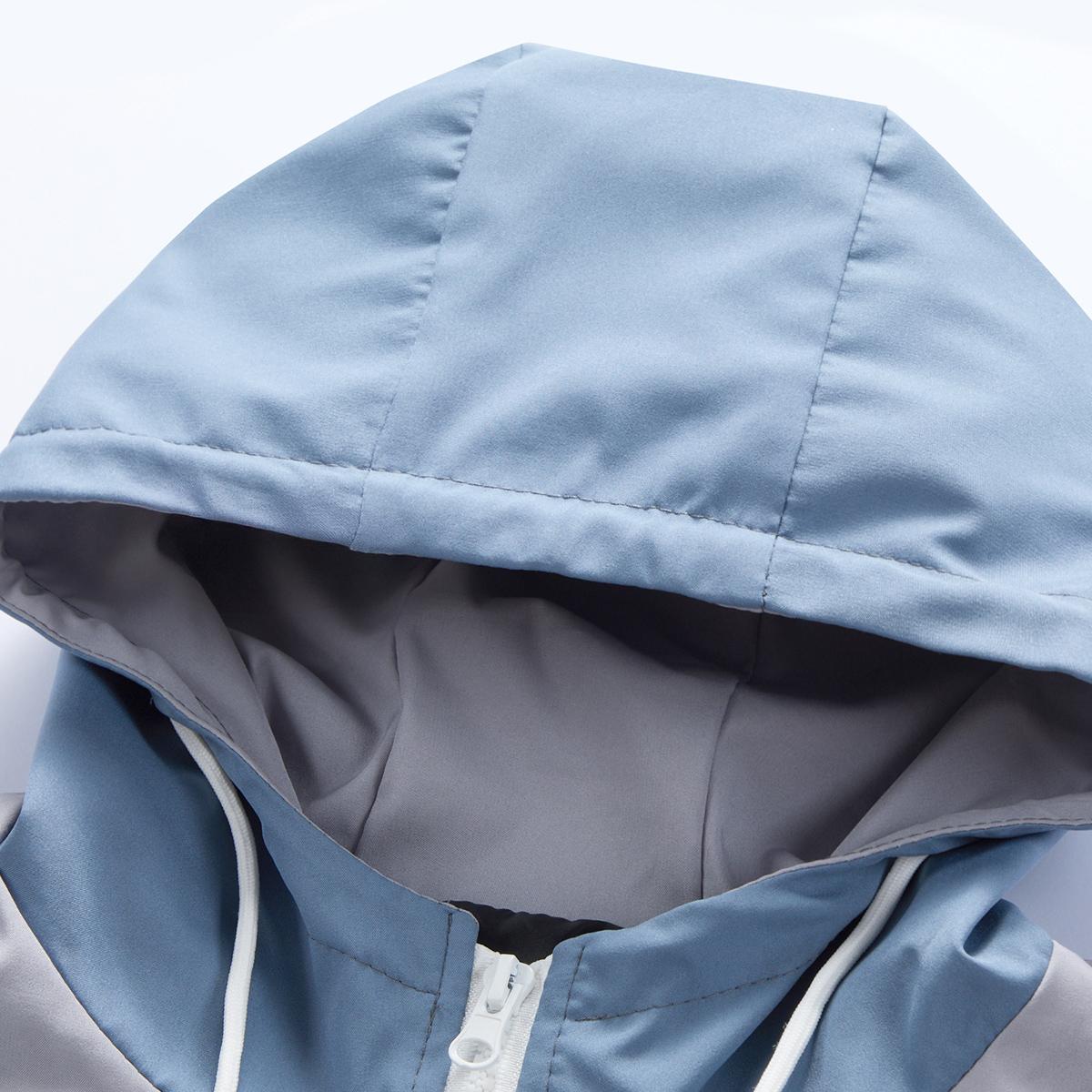 Men's Colorblock Casual Hooded Jacket & Jogger Pants Set Machine Washable Trendy All Season Outfit Regular Fit for Daily Leisure Sport Menswear Long Sleeve Clothes Suits.