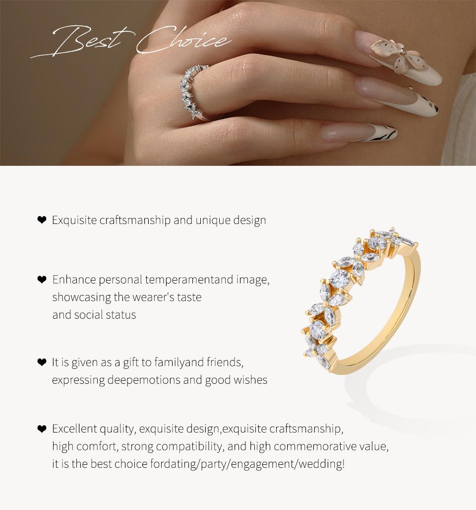Sparkling Design D Color VVS1 Lab-Created Moissanite Ring for Women Daily Wear Engagement Wedding Birthday Gift Fine Jewelry R337