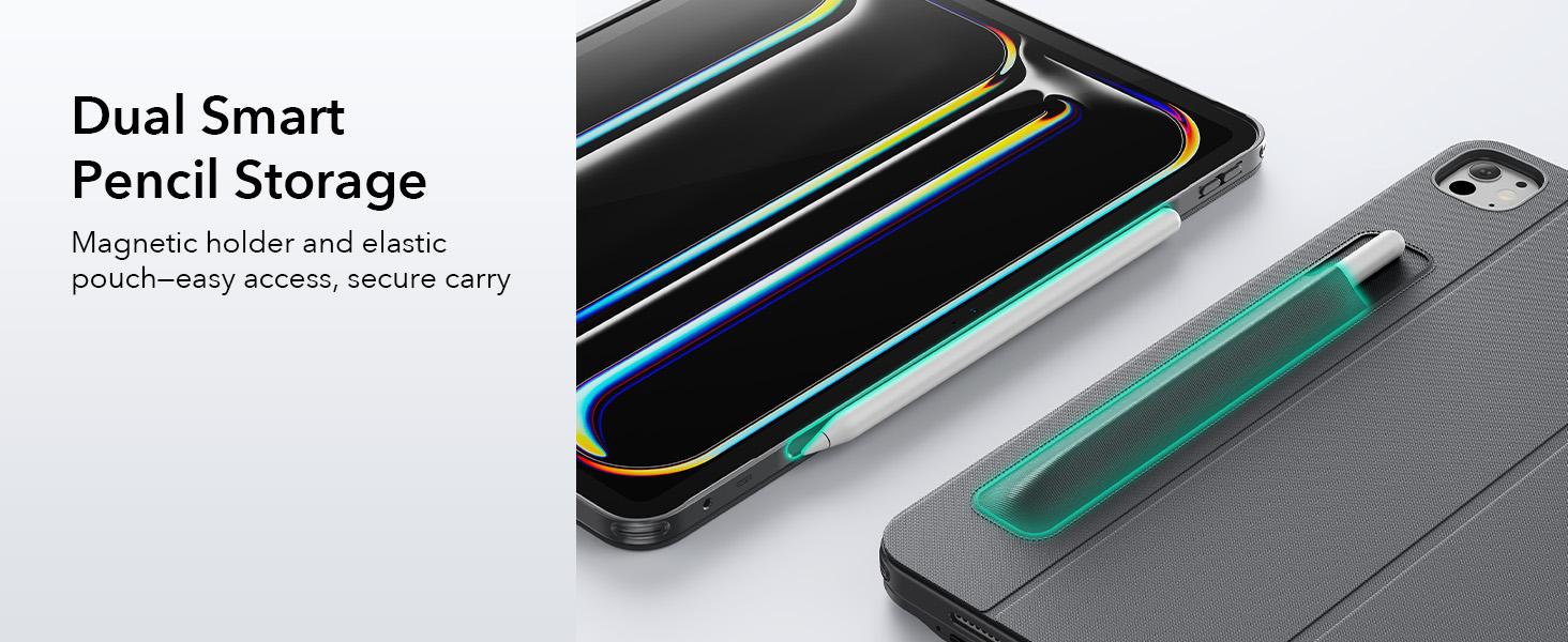 ESR Detachable Keyboard Case for iPad Air 11/13 inch&iPad Pro 11/13 inch, Magnetic Detachable Keyboard, Portrait/Landscape Modes, Large Click-Anywhere Trackpad, Backlit Keys, Shift Series