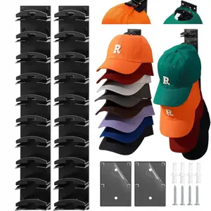 Hat Organizer for Baseball Caps 2-Pack Multilayer Hat Hanger Holder Display,sturdy and easy to assemble,for Door Closet Easter Cap Organizer Storage with Two Mounting Options Black
