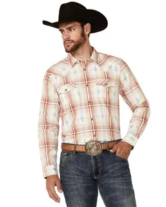 Cody James Men's Samba Plaid Print Long Sleeve Snap Western Shirt - Cjsu24w90-Rd