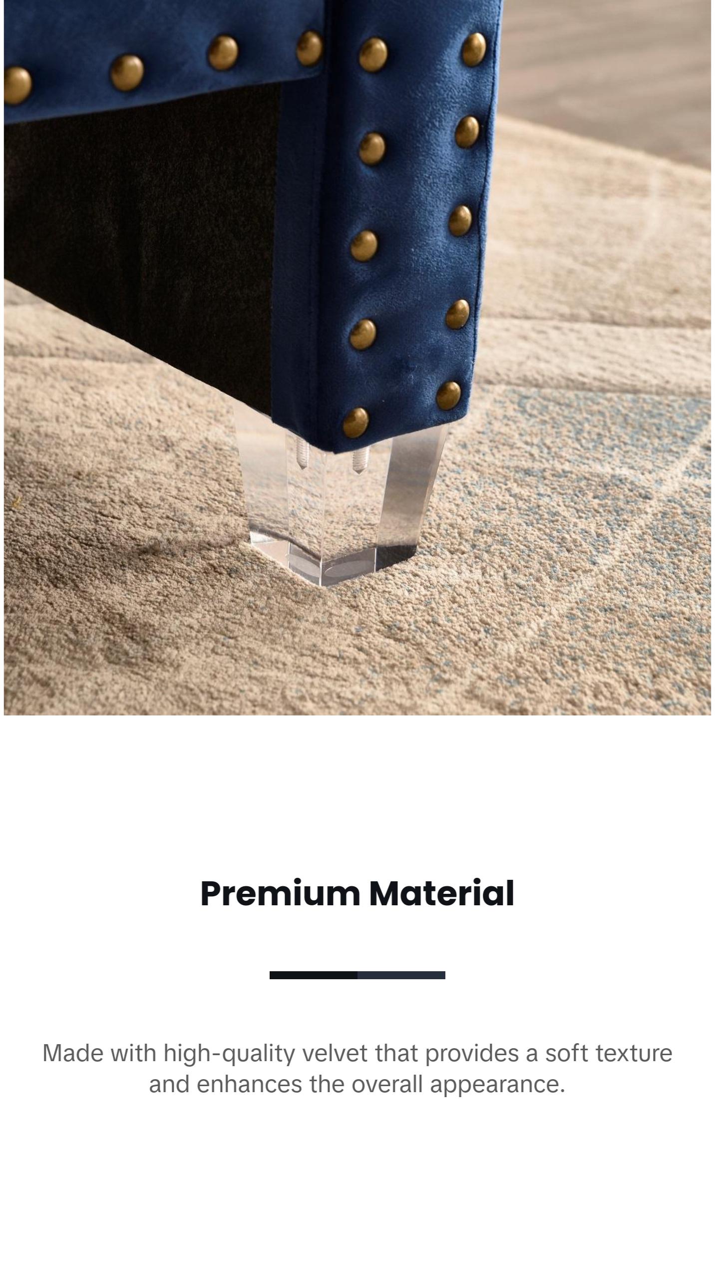 Premium 70in Velvet Tufted Upholstered Bed Bench, Rolled Arm Deep Seat Chaise Lounge with Nail Head Trim, End of Bed Long Ottoman Couch for Window and Bedroom