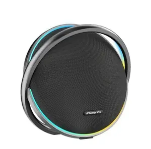 Iphoenix Pro IX-122 Bluetooth Speaker with Cool Multi-Color Lights Satellite-Style Subwoofer Portable Audio System for On-The-Go Use - Black
