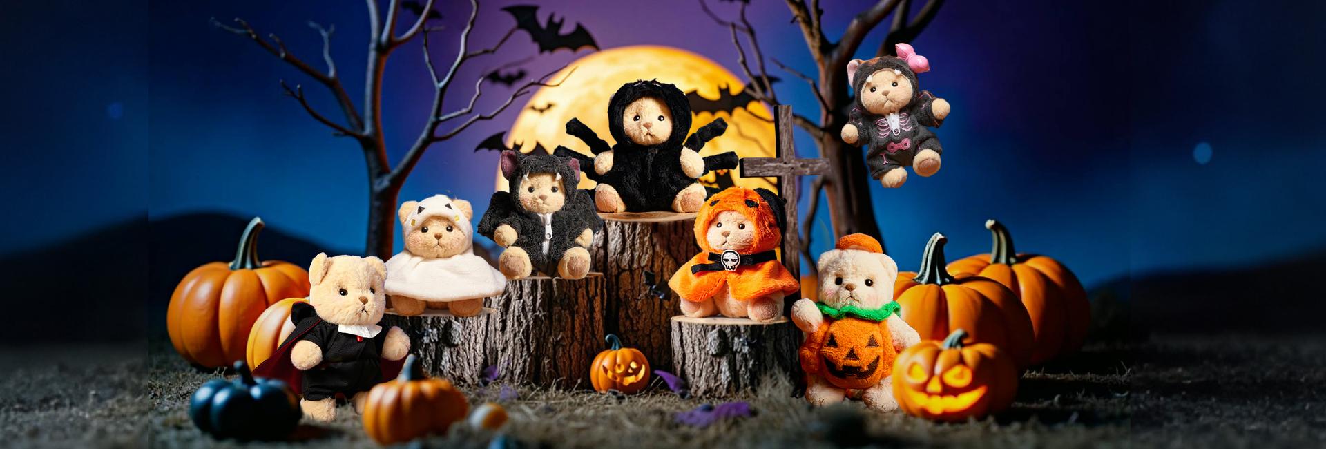 Getahug Halloween Series Mini Bear Blind Box, Halloween Limited Edition 5.9 inches plush Pendant Keychains Bag Charm Gifts