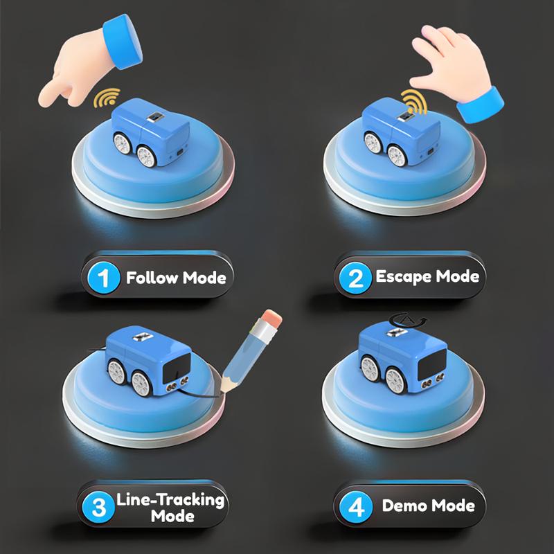 Magic Mini Bus Toy, RC-Controlled with Auto Expressions & 4 Play Modes, Ideal Gift for Children