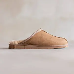 Men's Lambskin Slippers - Camel