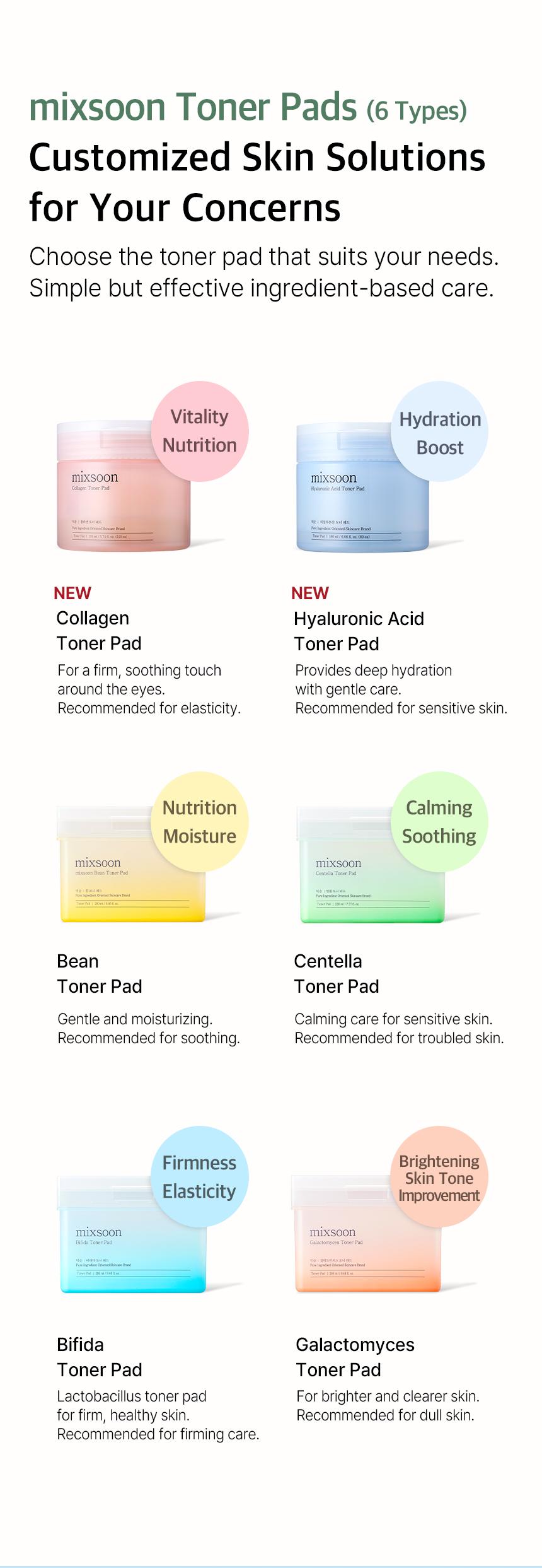 [mixsoon Official Shop] Hyaluronic Acid Toner Pad 6.08 fl.oz / 180ml / 80 Sheets -  Deep Hydration Toner Pads, Korean Skincare for Glass Skin