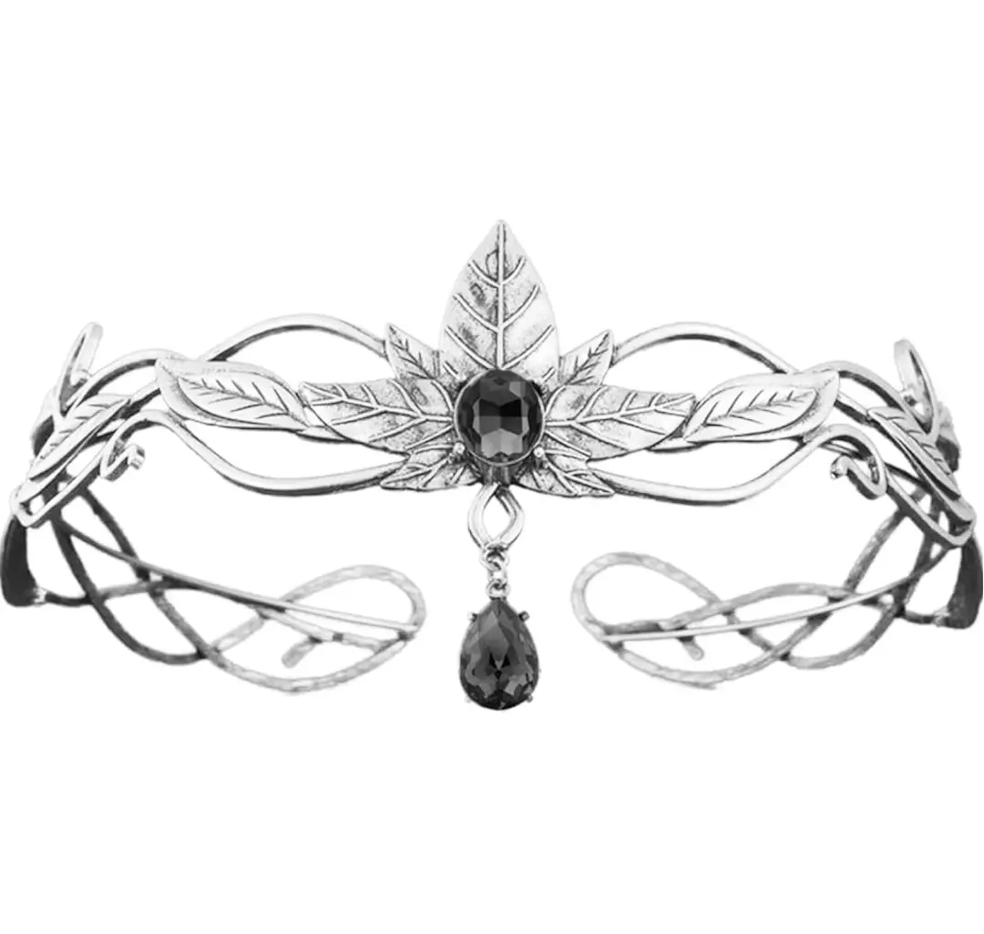 Silver Goddess Headpiece - Fairy Hair Accessory for Costume Cosplay, Party Tiara Crown