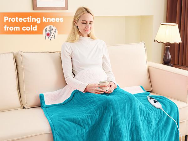 Greenoak Heated Blanket Electric Throw 50"X60", Heating Blanket with 10 Heat Levels 8 Hours Auto-Off,Fleece Soft Christmas Blanket,Gifts for Grandma Seniors Mom