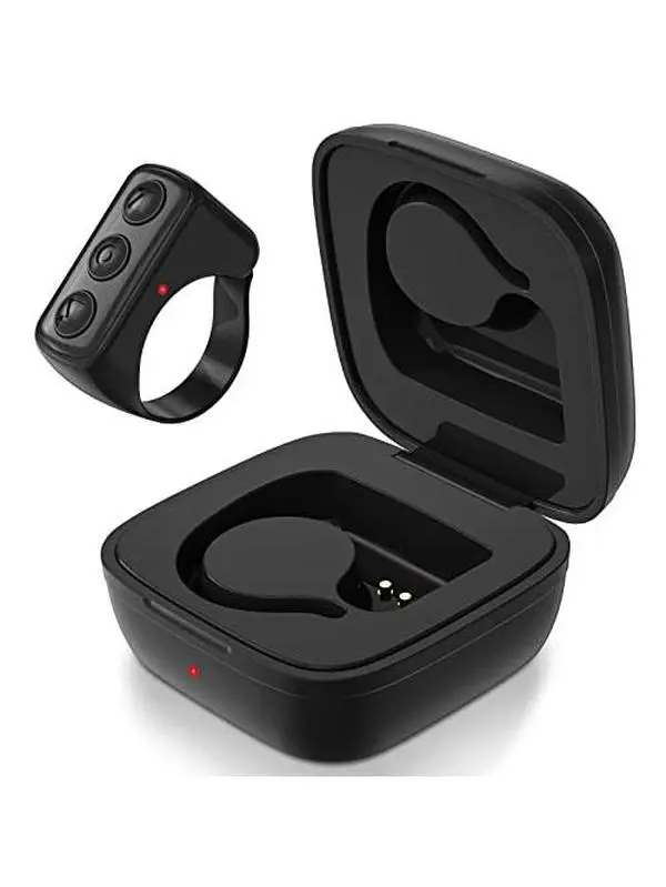 Tiktok Scrolling Button Ring Fingertip Bluetooth Remote Control with Charging Case