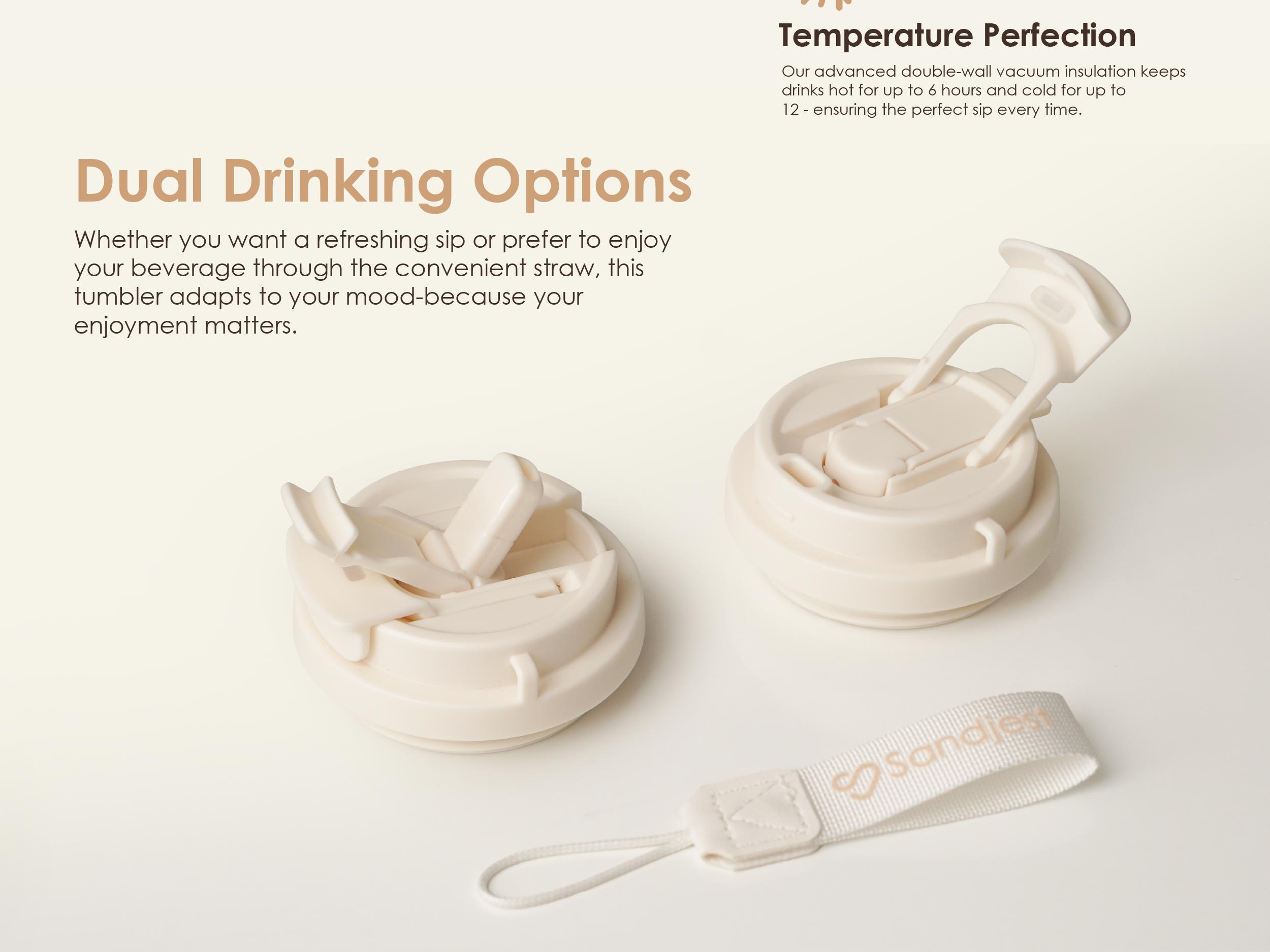 Sandjest 18oz Insulated Stainless Steel Coffee Tumbler, Reusable Iced Coffee Cup, 2-in-1 Lid Portable Travel Mug for Office Outdoor Christmas Gift Sandjest 18oz Insulated Stainless Steel Coffee Tumbler, Reusable Iced Coffee Cup, 2-in-1 Lid Portable Travel Mug for Office Outdoor Christmas Gift