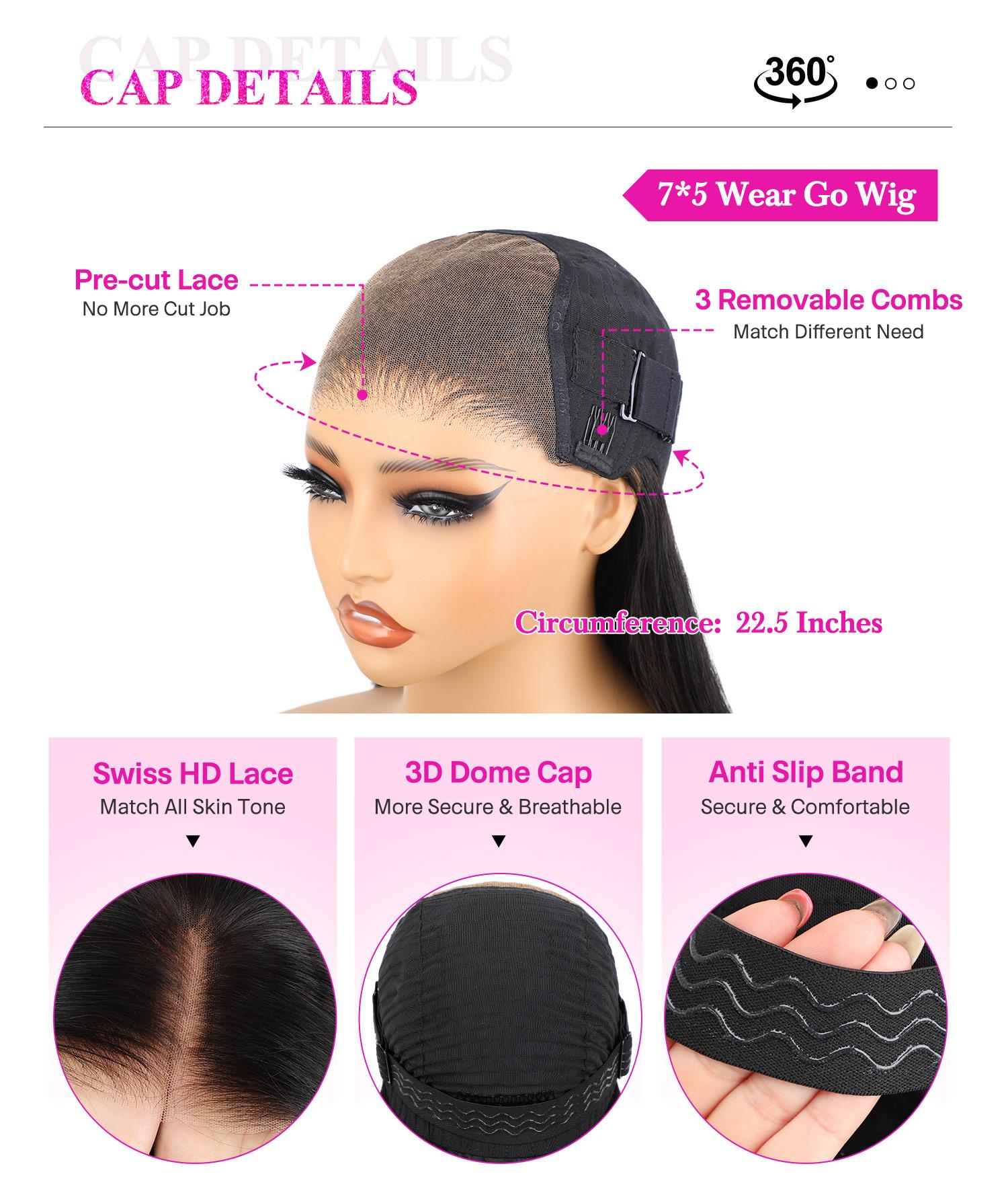 Vshow Water Wave Curly Human Hair Wigs Bleached Knots 7X5 Wear Go Glueless Human Hair Wigs Pre Cut HD Lace Wigs Beginners Friendly Vshow Water Wave Curly Human Hair Wigs Bleached Knots 7X5 Wear Go Glueless Human Hair Wigs Pre Cut HD Lace Wigs Beginners Friendly