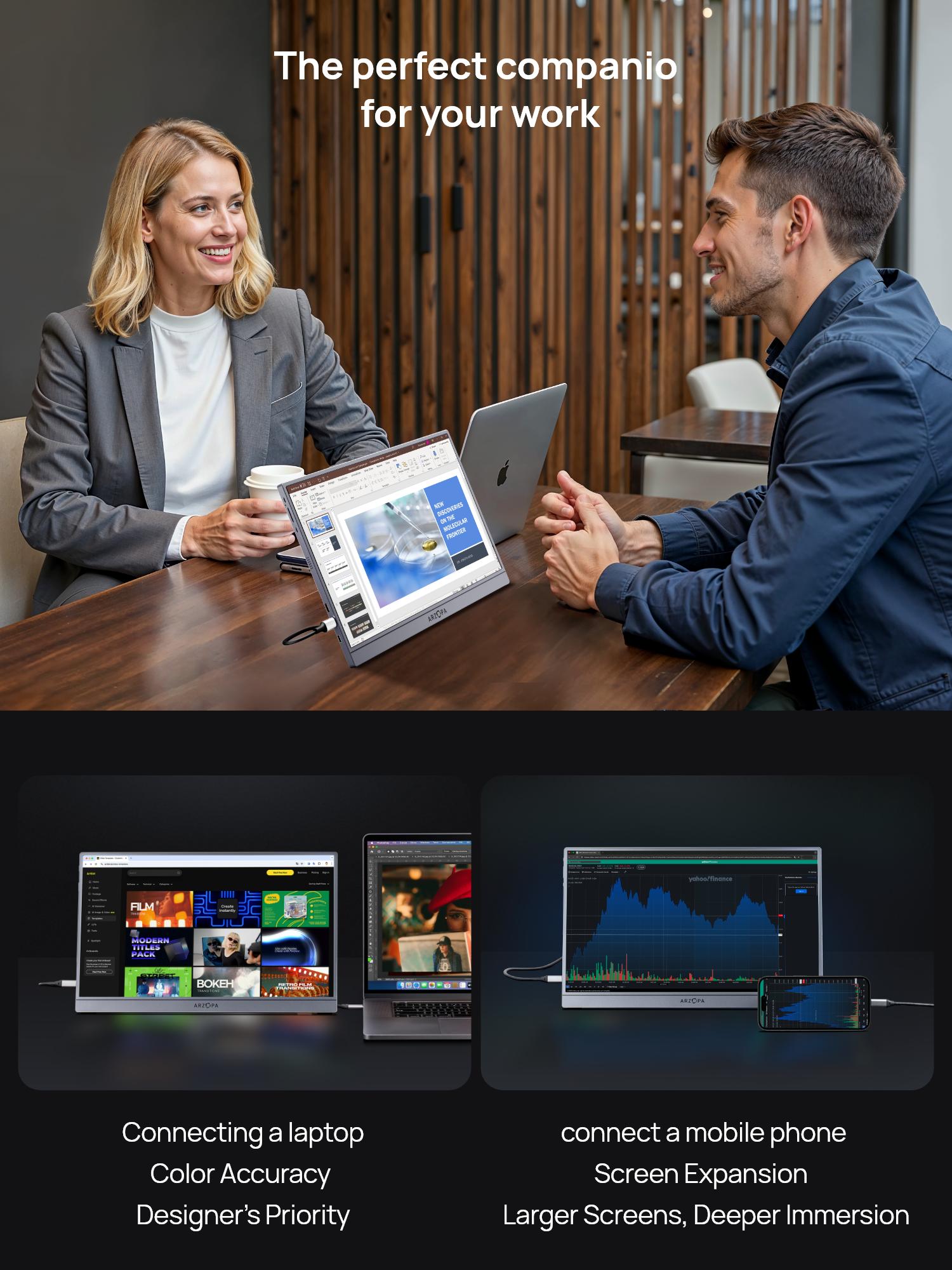 ARZOPA 16.1" 144Hz Gray Portable Gaming Monitor 100% sRGB 1080P FHD Ultra Slim External Second Screen Portable Monitor Display for PS5 Xbox Switch2 Laptop PC Mac