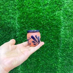 Engove Tequilero Relieve Tarrito Terracota Cobalto Sets. (Cielito Lindo).