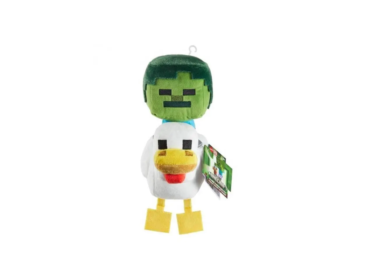 Mattel Minecraft Deluxe 8 Inch Zombie Chicken Jockey Plush Stuffed Toy with Pixelated Details for Ages 3 and Up