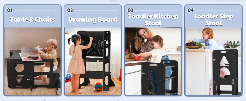 LittleRise 4-in-1 Montessori Learning Tower modes