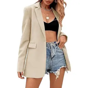 Cicy Bell Women's Casual Long Sleeve Lapel Oversized Button Work Office Blazer Suit Jacket