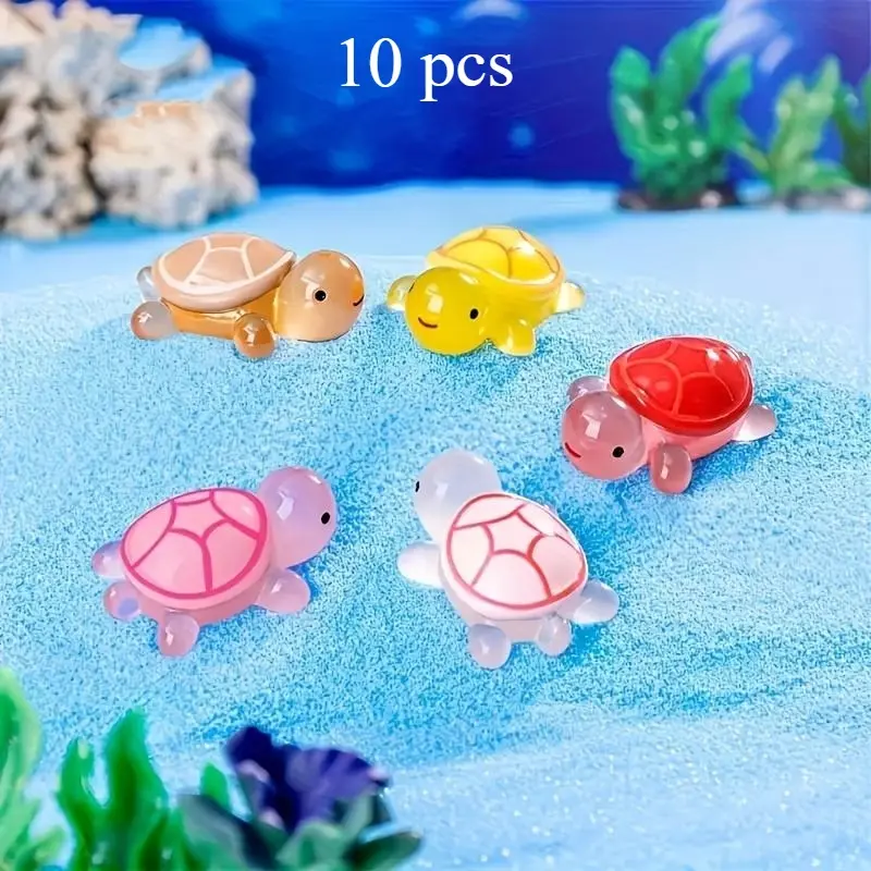 Scene decoration specific luminous turtle toy small ornament - mini color mixed color fish tank aquarium and desktop decoration small ornament.