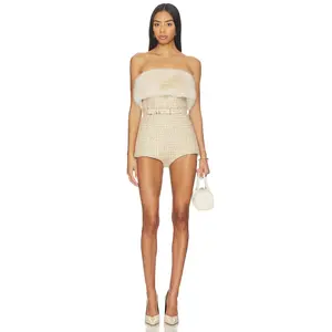 retrofete Concetta Tweed Romper in Sand