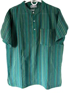 Cotton Kurtha Half Shirt for Men, 100% Cotton Handmade, Comfortable Fit