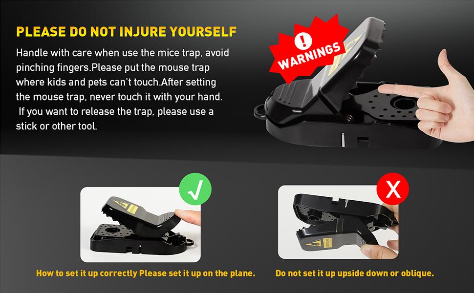 VRXVR Mouse Traps 12-Pack, Indoor Outdoor Use, Reusable ABS Plastic, High Sensitivity Quick Kill, Easy Setup, Safe No Touch Design, Small Mice Catchers for Home