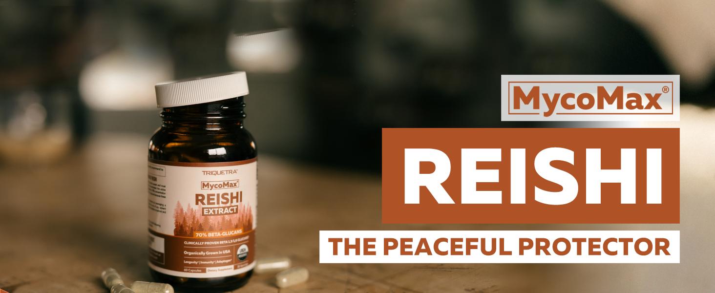Organic Reishi Mushroom Capsules | 70% Beta Glucans – US Grown & Ultrasonically Extracted – Supports Overall Wellbeing – 60 Capsules Healthcare Dietary