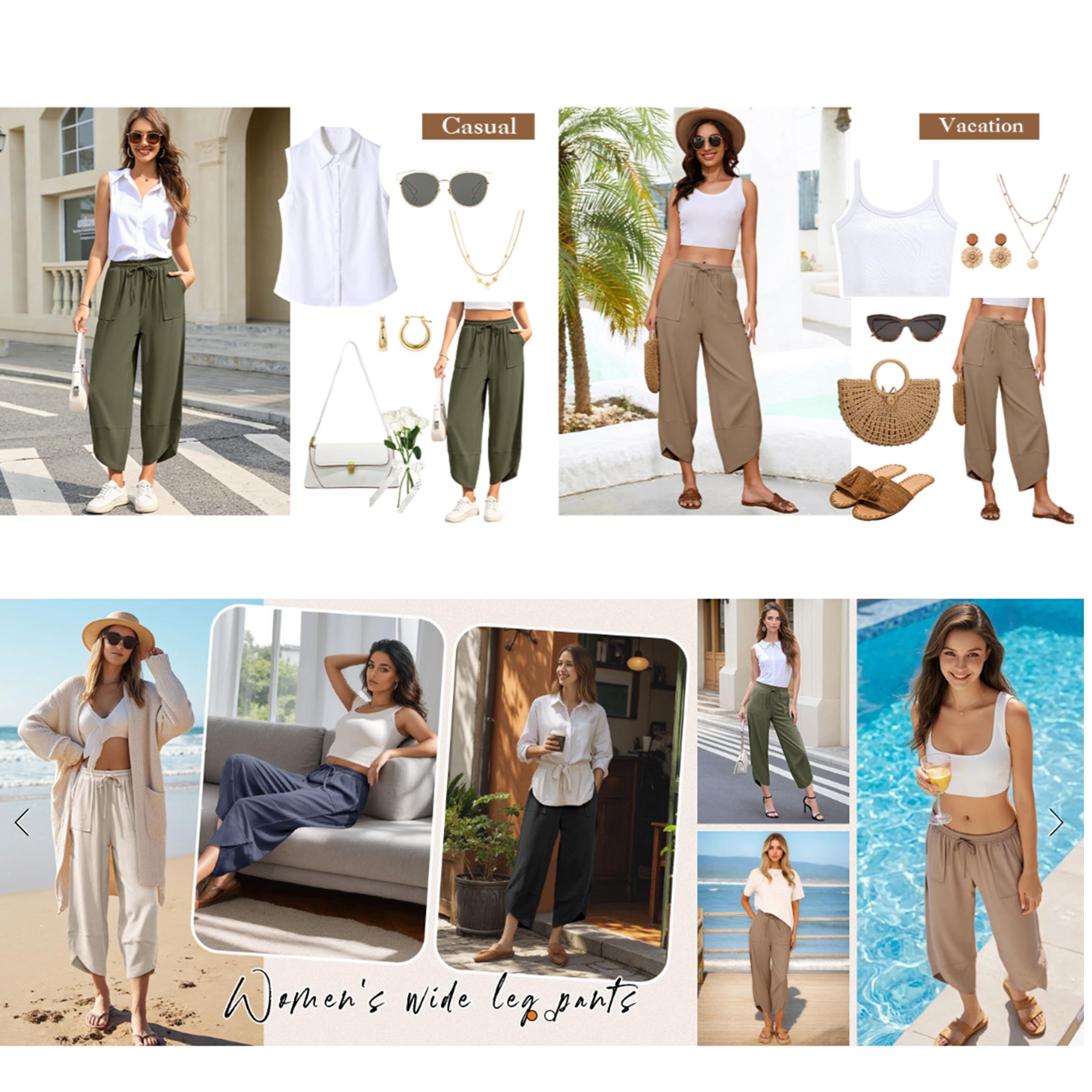 Buenobel Women's Relaxed Wide Leg Drawstring Pants Breathable Cotton Linen Blend Casual Chic for All-Day Comfort Buenobel Women's Relaxed Wide Leg Drawstring Pants Breathable Cotton Linen Blend Casual Chic for All-Day Comfort