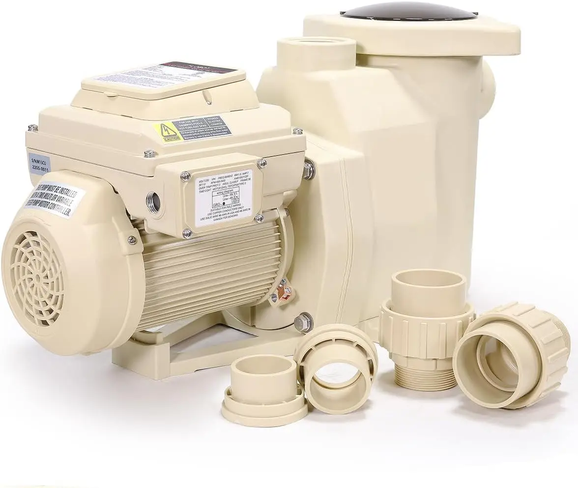 XtremepowerUS 2HP Variable Speed Easy Setup Efficient Swimming Pool Pump, Energy Star Certified, Inground/Aboveground Use, 1-1/2” & 2” Pipe Adapters, Easy Setup Pump, Efficient Pump