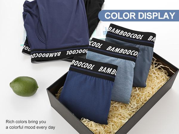 BAMBOO COOL Men's Long Boxer Briefs Performance Long Leg Sports Underwear MultiPack Soft Comfortable Breathable Skin-Friendly High-Quality Material Moisture-Wicking SpringStatements