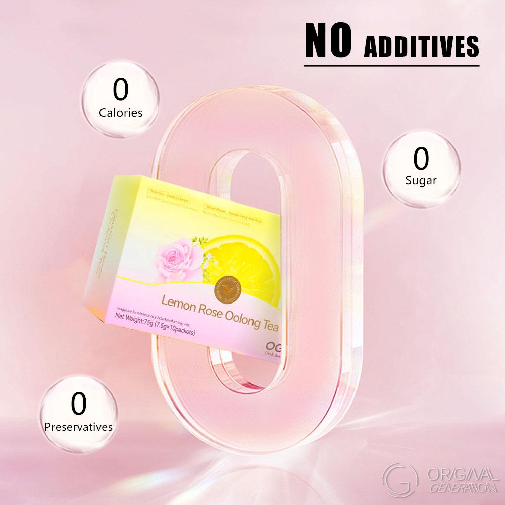 Beauty Tea Lemon Rose Oolong Tea Summer Limited Edition  (7.5g×10packs) With Lemon,Apple,Dragon Fruit,Pear,Oolong Tea,Rose,Citronella,Mint