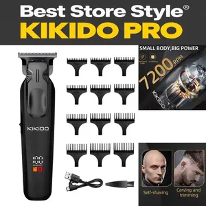 KIKIDO KK-311 Professional Hair Clippers for Men, Ceramic Blade, LED Digital Display, USB Rechargeable, Cordless Beard Trimmer, Portable Grooming Kit, Perfect Gift for Men