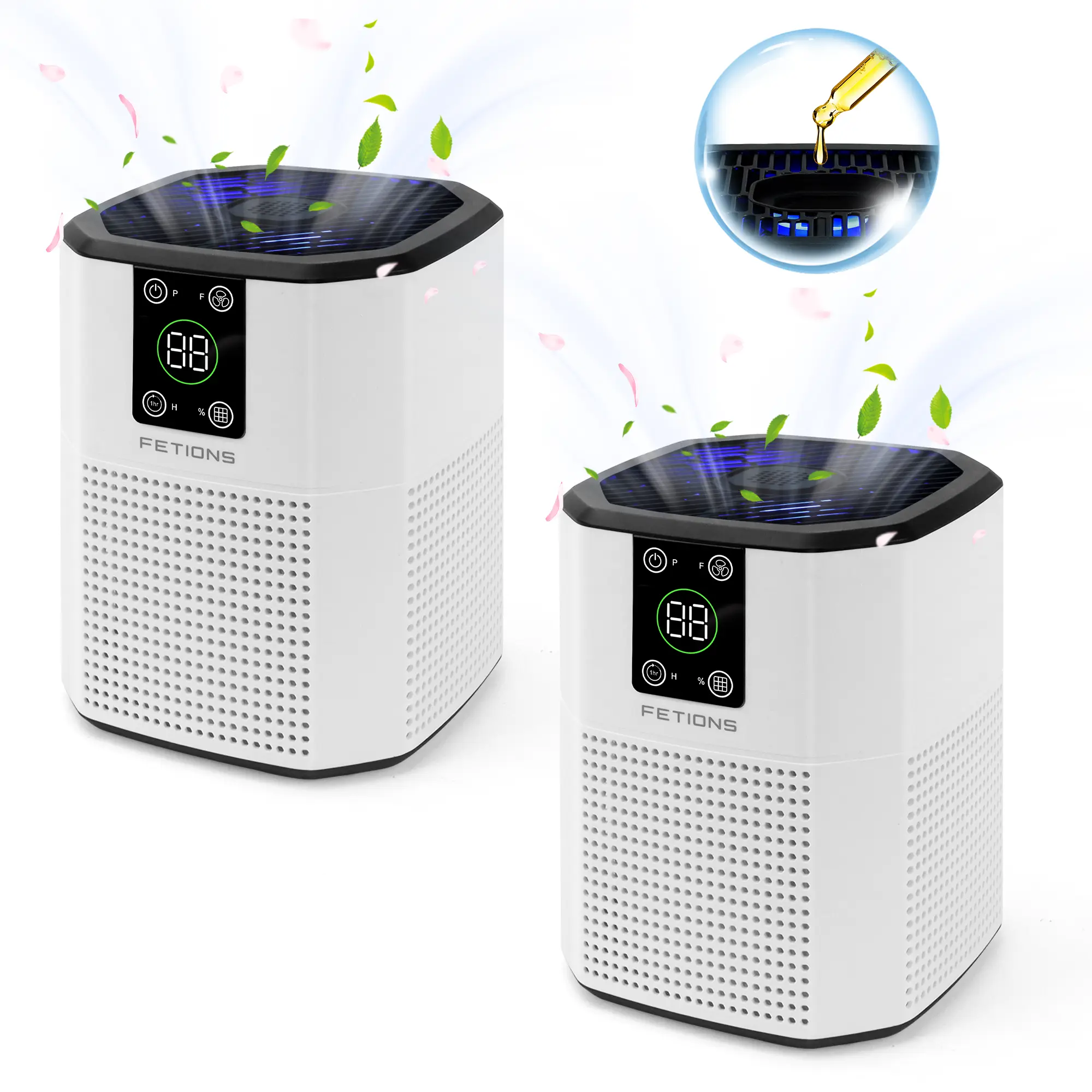 Fetions Air Purifier with Aromatherapy – Advanced 3-Stage Filtration System, Ideal for Allergy Relief, Smoke, Dust, Pet Hair, and Pollen, 2 Pack, White,back to school,back to school haul