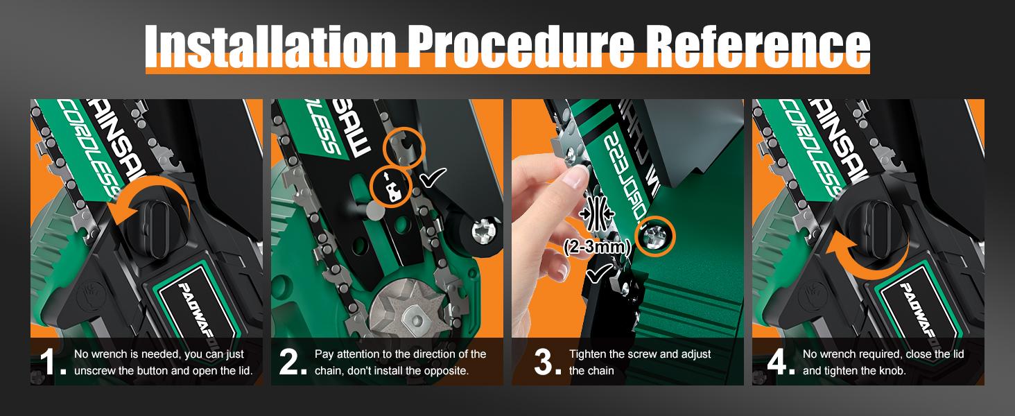 PAOWAFOL Mini Chainsaw 6-Inch Compact Handheld Electric Chain Saw with 2 Batteries  Security Lock for Efficient Wood Cutting, Tree Trimming, and Pruning - Gift for husband,dad,father,men-Homeowners, Gardeners, and DIY Enthusiasts