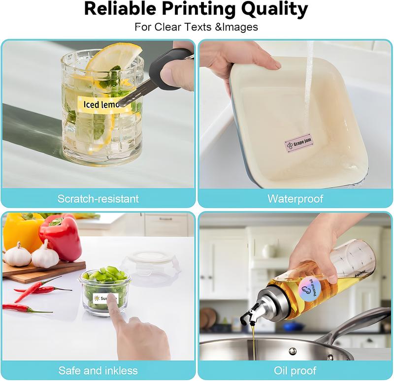 Portable thermal paper, self-adhesive, suitable for use in schools, offices, and homes. Can be used to print clothing labels, spice jar labels, name tags, with a waterproof, oil-resistant, and durable design.