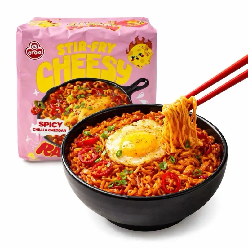 チャロポン OTOkI Chewy Cheese Flavor Spicy Chili & Cheddar Stir-Fry Instant