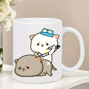 Adorable Nurse and Patient Mug Perfect for Veterinary and Medical Office Decor Ideal Gift for Nursing Students Veterinarians and Vet Technicians Durable Ceramic Coffee Tea or Soup Cup Great for Nurse Birthdays and Graduations
