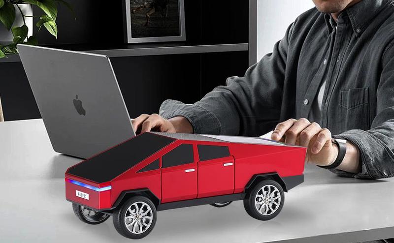 WS-580 Bluetooth Pickup Truck Speaker with Display Screen, HD Sound, TWS Pairing, FM Radio, Hands-Free Calling, LED Party Lights, Gray