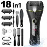Electric Callus Remover for Feet,Portable Foot File Pedicure Tools,Waterproof 18 in 1 Kit for Cracked Heels, Calluses, Dead Skin, with 3 Roller Heads, 2 Speed, Perfect Hands Scrubber