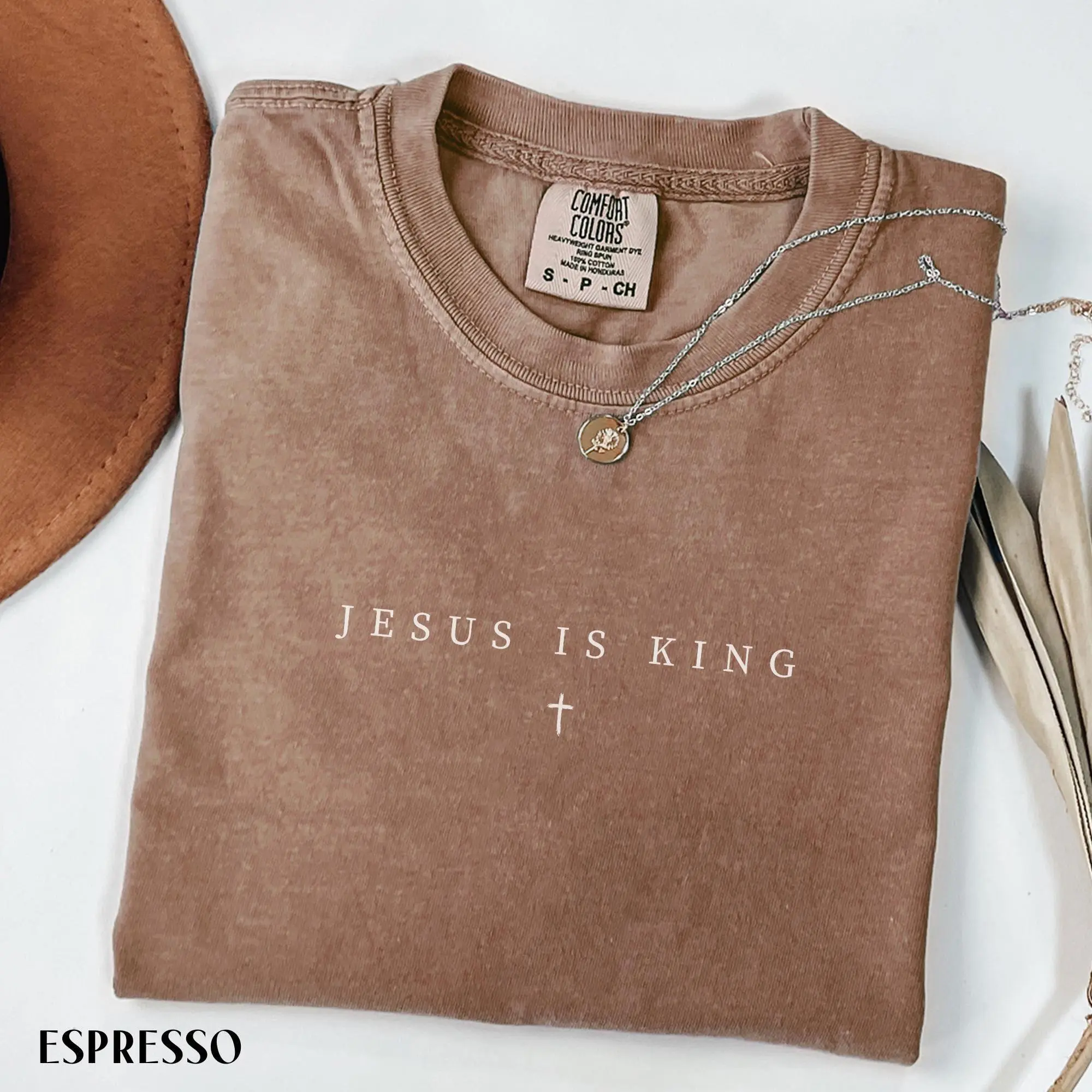 Comfort Colors Jesus Is King Shirt Minimalist Christian T-shirt Religious Mom Shirt Jesus Shirt Christianity Gift