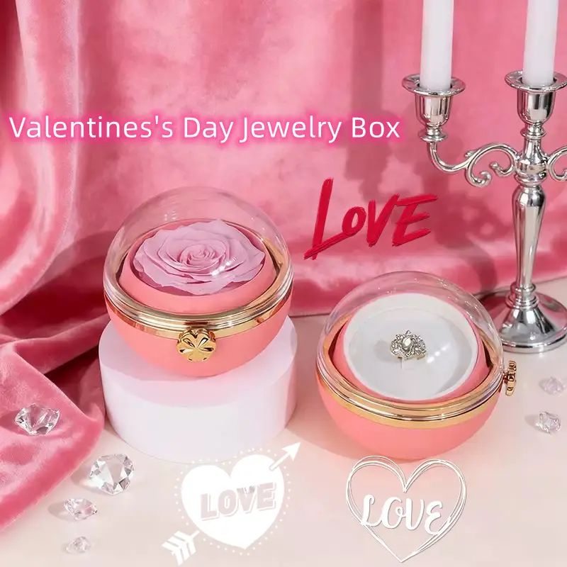 Oufer Preserved Fresh Flower Jewelry Organiser for Women - Valentine's Day Gift Home Storage Box (Box Only), Boxes Oufer Preserved Fresh Flower Jewelry Organiser for Women - Valentine's Day Gift Home Storage Box (Box Only), Boxes