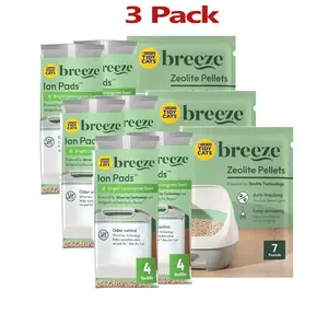 3 Pack Purina Tidy Cats Breeze Mega Refill Bundle – Cat Litter Pads & Pellets, 7 lb, 8-Count
