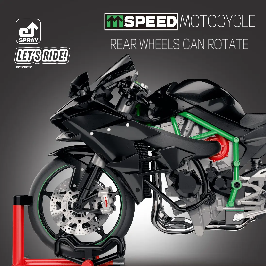 1:9 Accurate Scale Alloy Construction Motorcycle Model with Spray Lights Sound Effects, Collectible Toy for Enthusiasts, Detailed Diecast Motorbike Replica, Diecast Metal Model, Diecast Vehicles