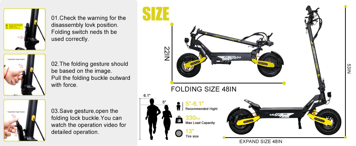 EOEOTWO All Terrain Electric Scooter,1200W Violent Motor,30MPH Fast 20/40Miles Range,3 Seconds Folding,330LBs Load Capacity,Dual Shock Absorption,Foldable Off-Road E-Scooter