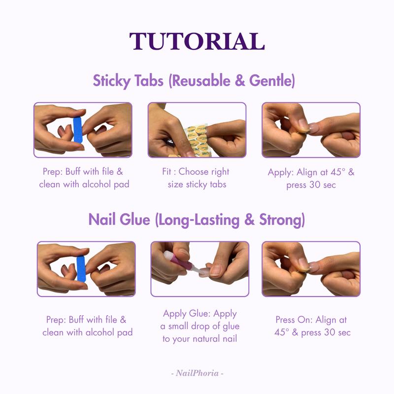 NailPhoria GOLDEN HOUR - Handmade Press-On Nails | Reusable, Salon-Quality, Long-Lasting, Glossy Design